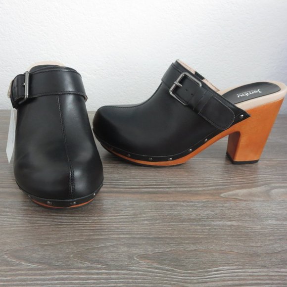 Jambu Shoes New Jambu Serfina Platform Clogs Leather High Wooden